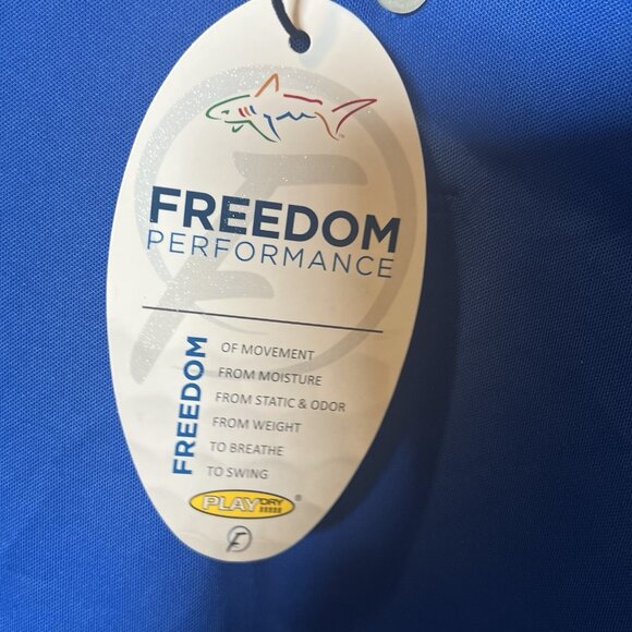 Greg Norman Polo Shirt Mens M Blue Trump Winery Logo Golf Performance NWT VA USA - Picture 7 of 9